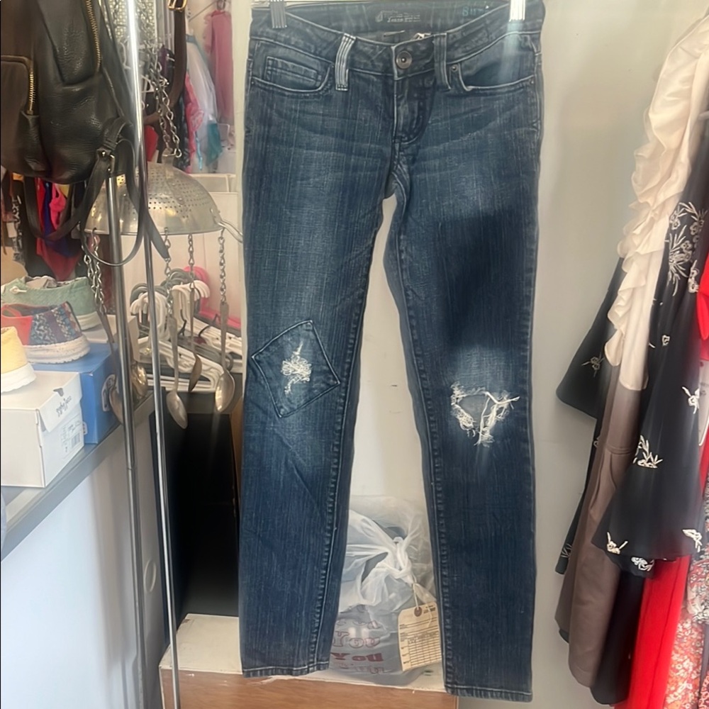 Women's Blue Distressed Jeans Volcom